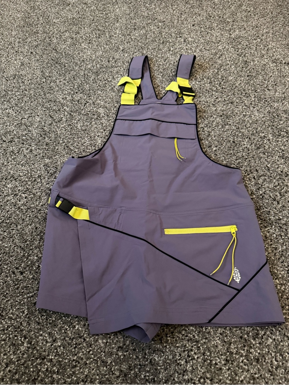 FP Movement by Free People Purple and Neon Yellow Utility Romper